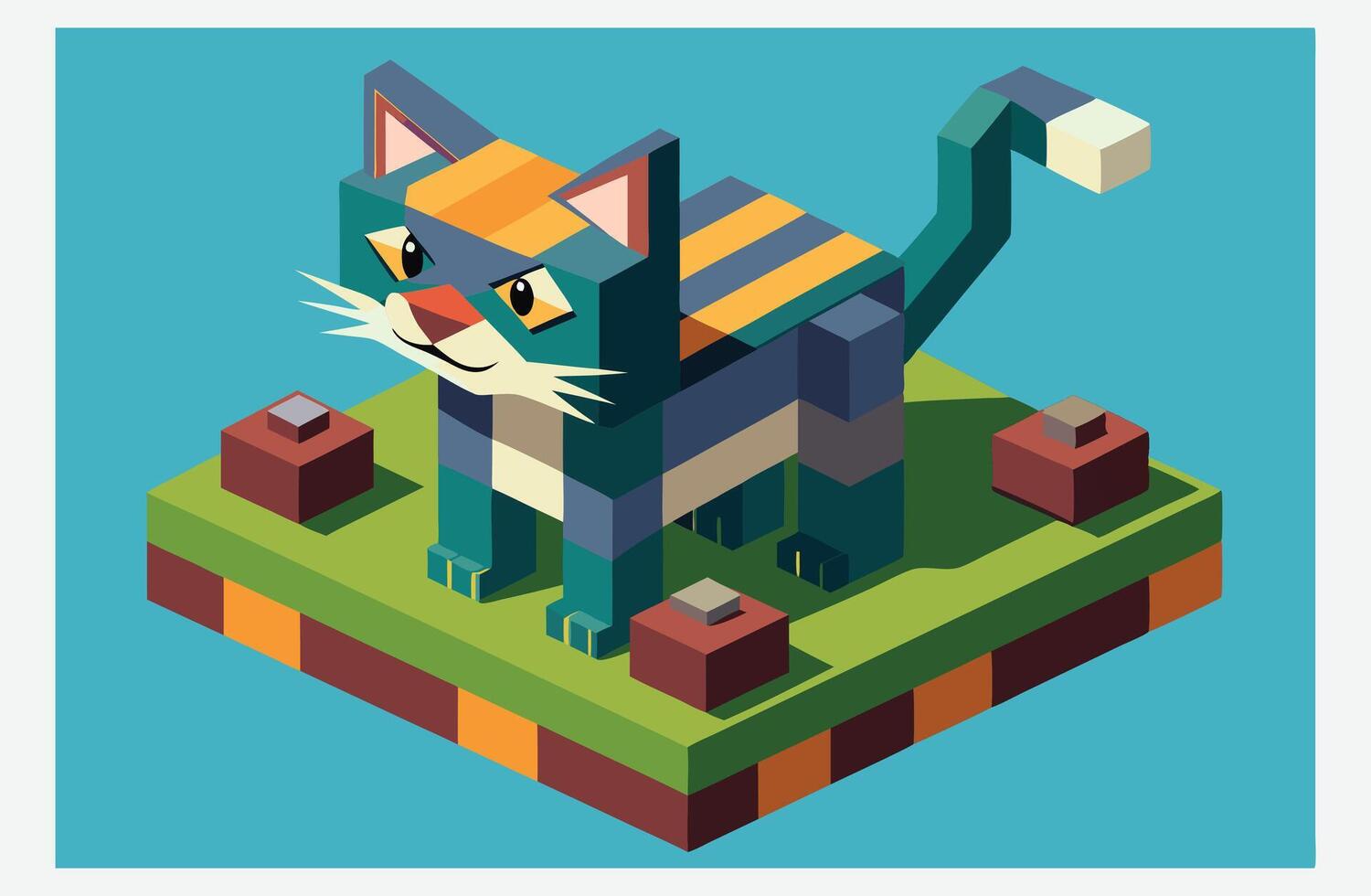 The Ultimate Collection of Cat Isometric Illustrations, Stunning, Detailed, and Unique Designs vector
