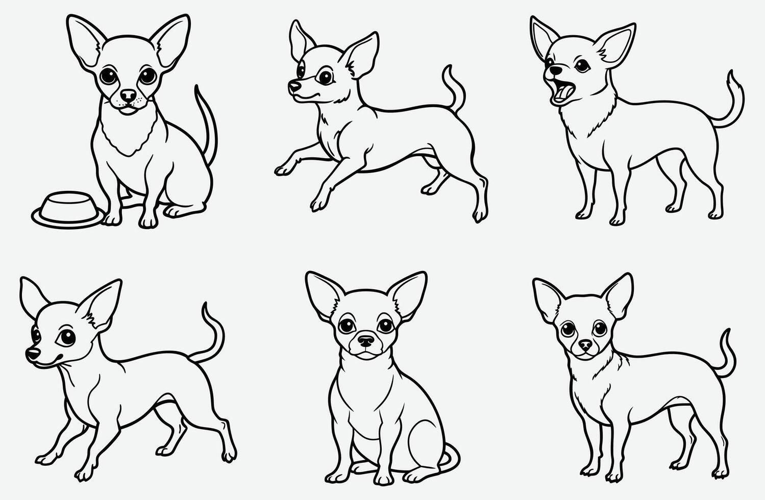 Ultimate Chihuahua Line Art Set, The Largest Collection for All Your Creative Needs vector