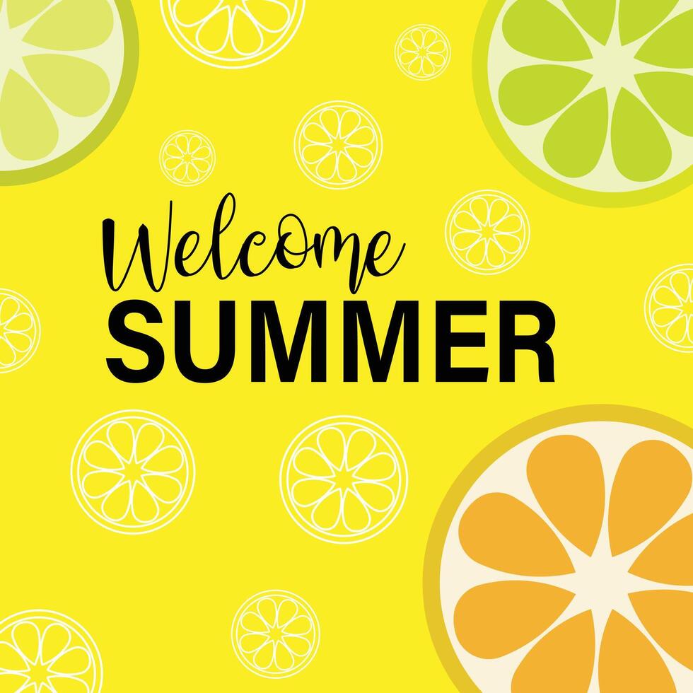 Hello summer card background vector