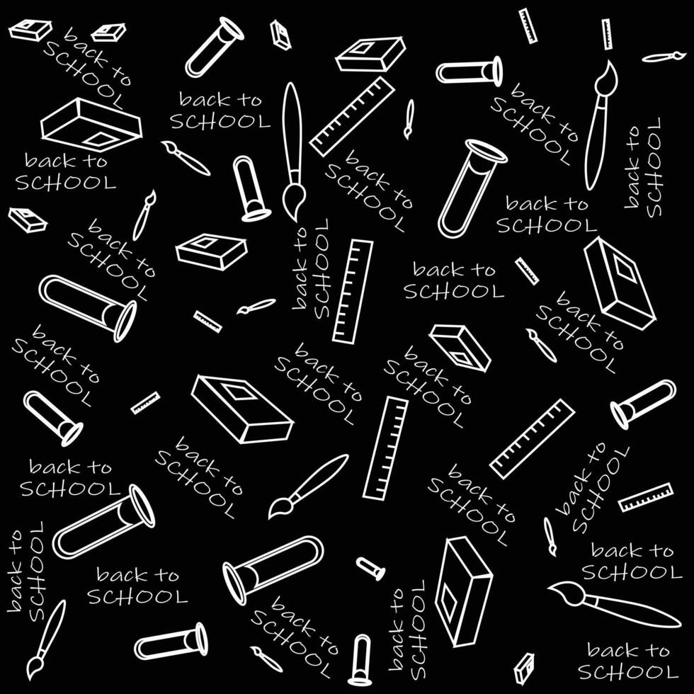 Back to school pattern line art vector