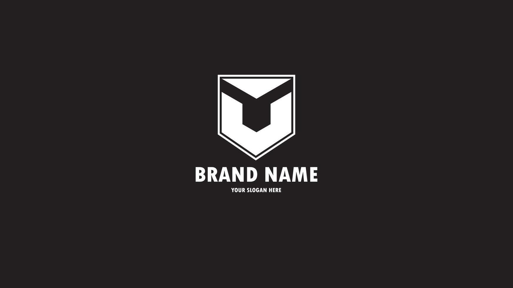 Y and shield monogram logo design, icon logo suitable for idea your brand bussiness isolated in black, creative modern trendy design vector