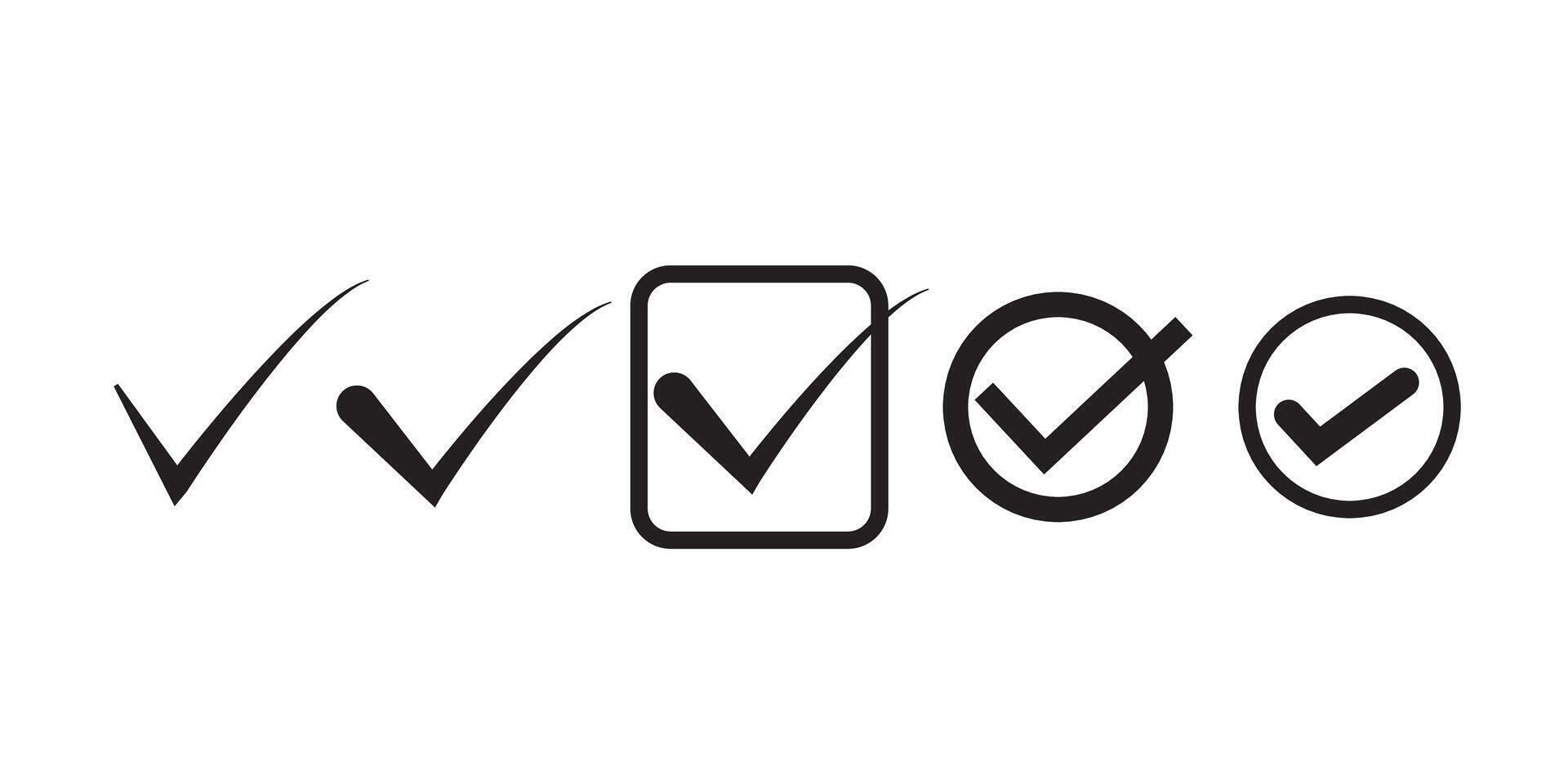 Check mark set. Check mark icon. Tick mark symbol vector