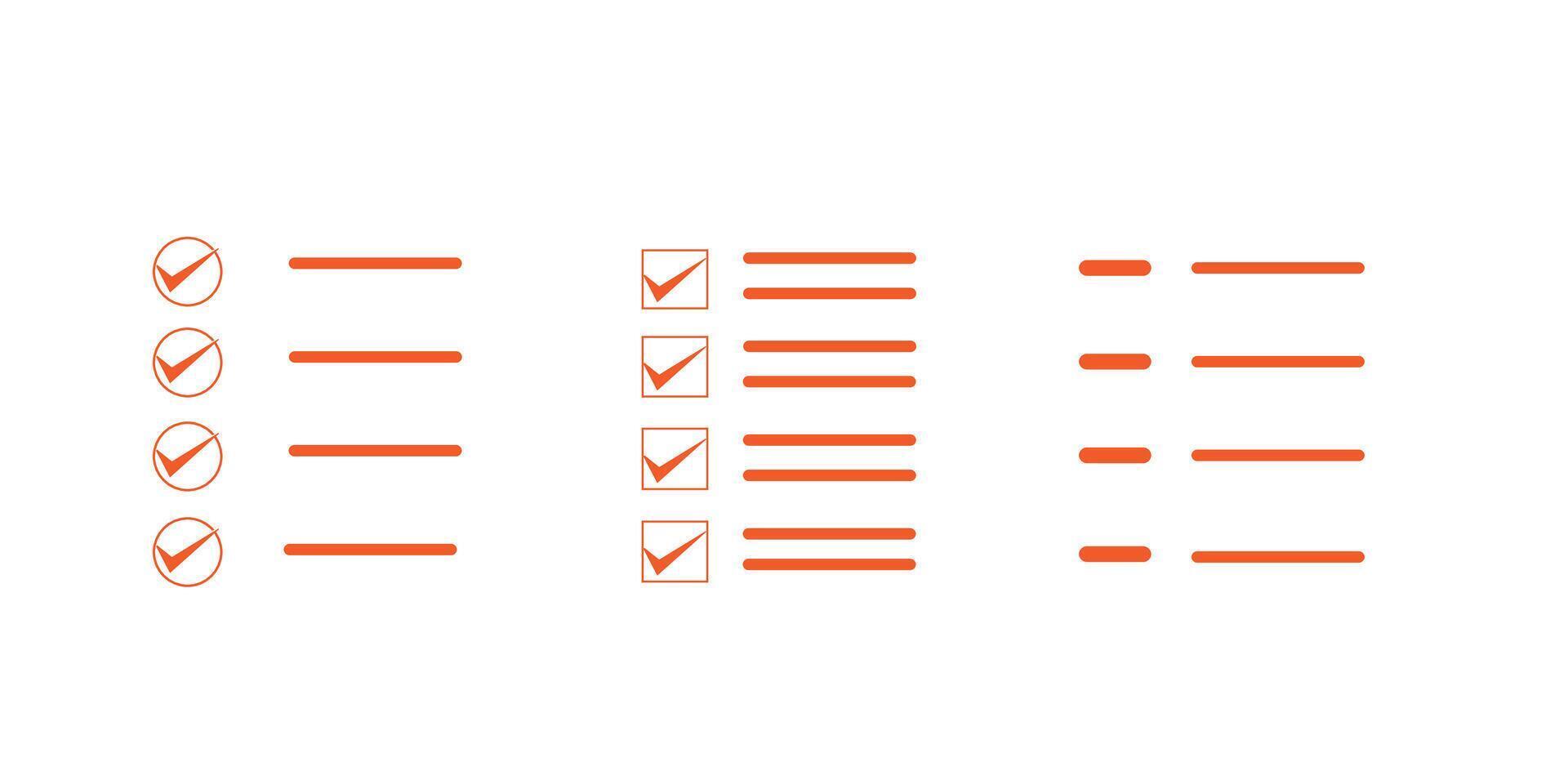 list and checklist in flat design, illustration on white background vector