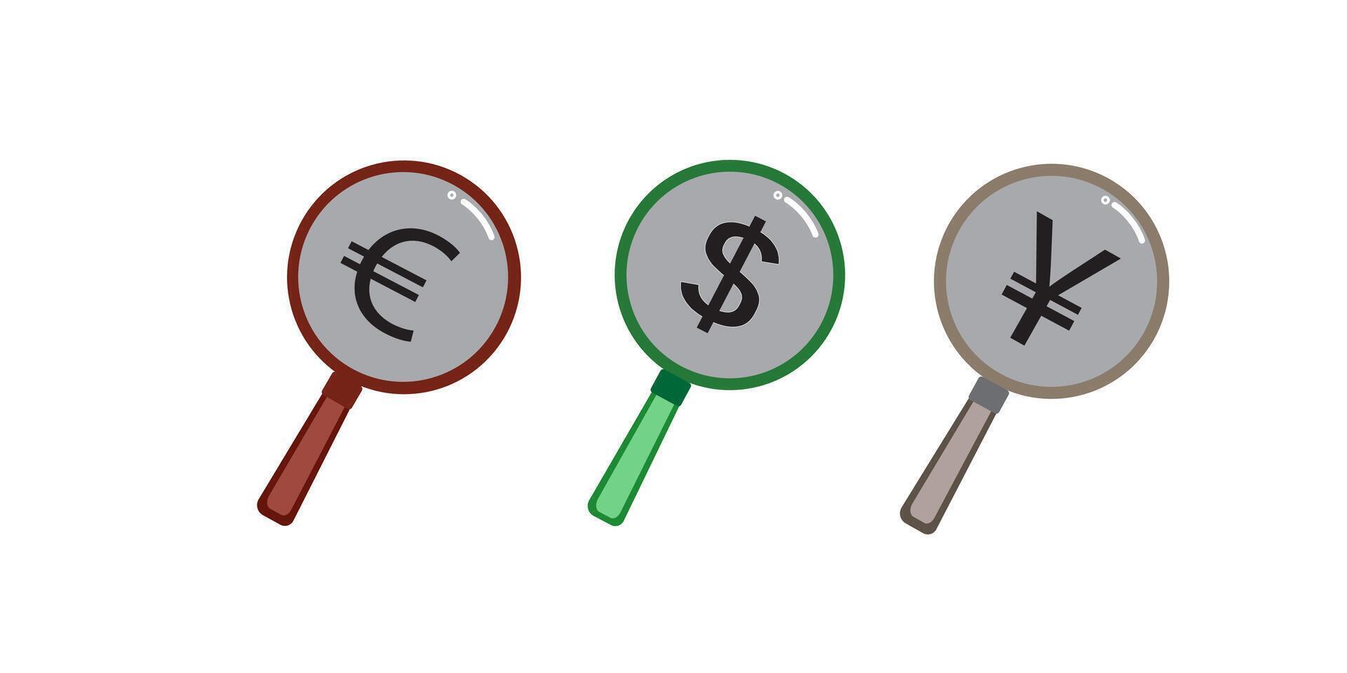 Search money idea. Flat icon design vector