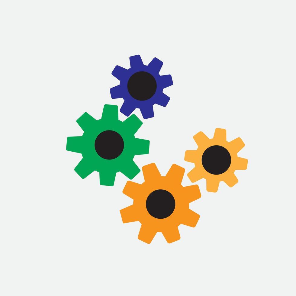 Cogwheel gear mechanism settings vector