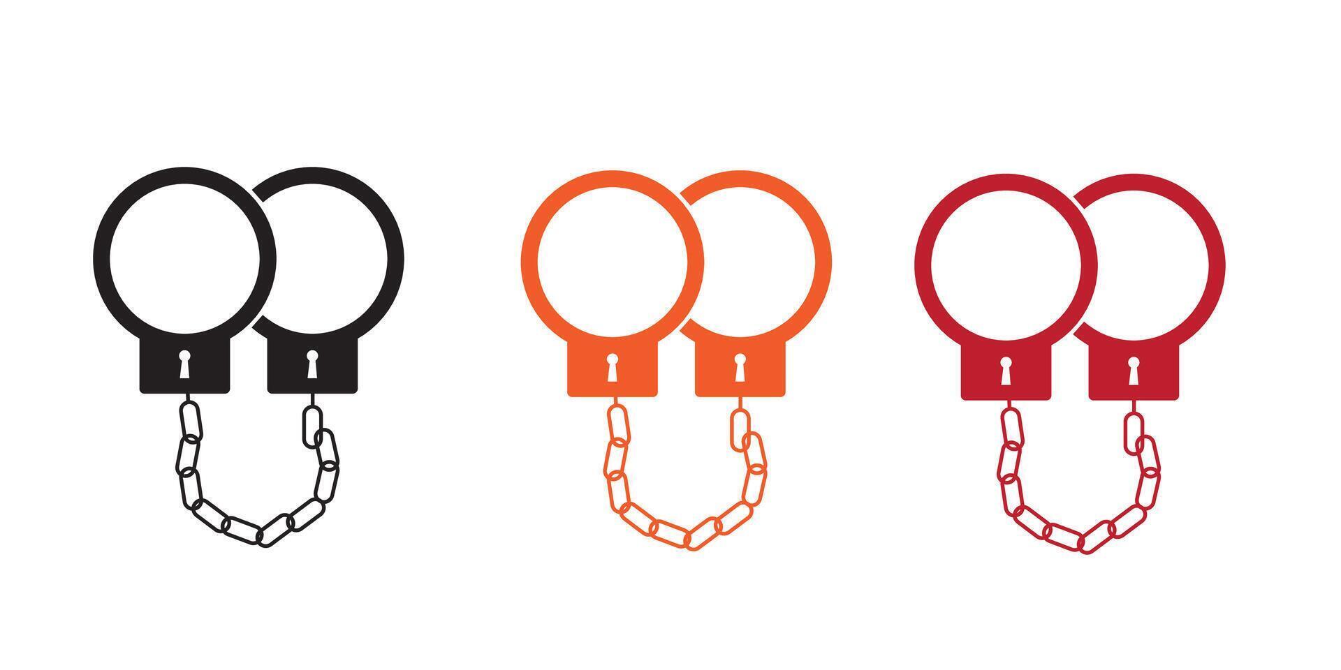 Handcuffs icon on white background. Handcuffs icon sign. illustration vector