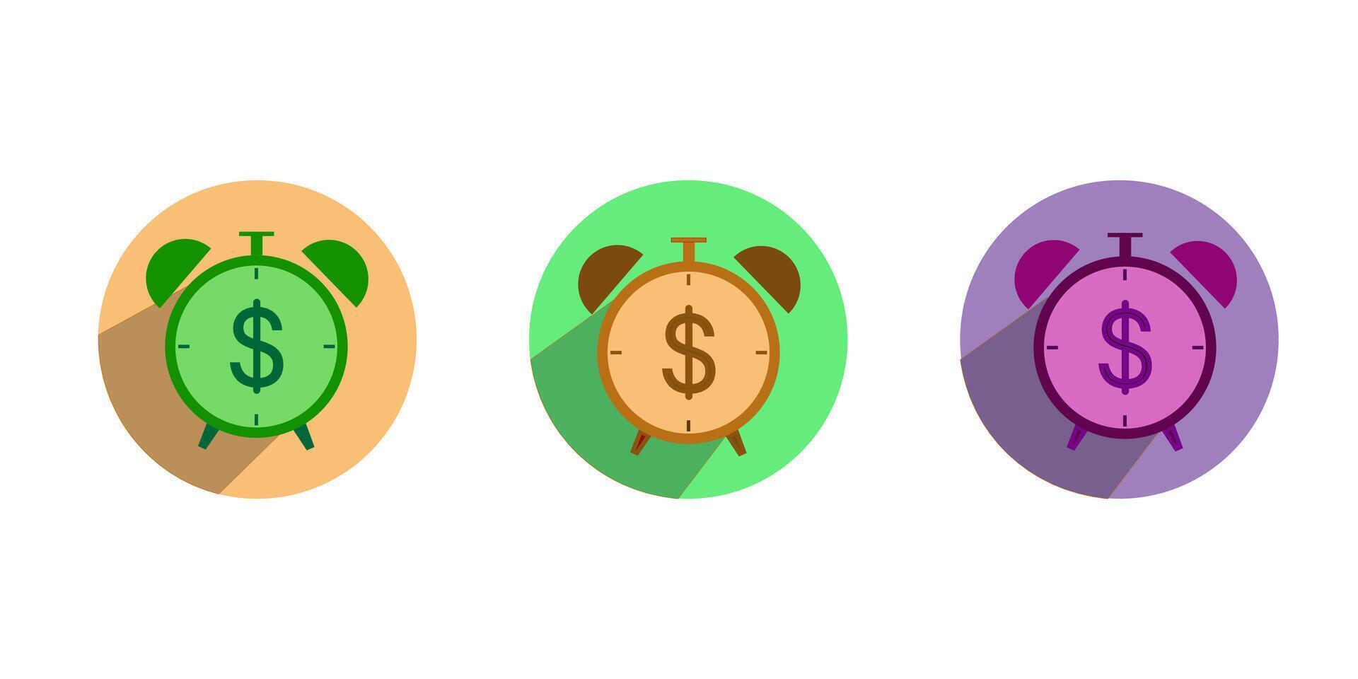 Time is money, alarm clock and stacked gold coins, deadline vector