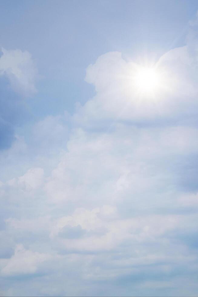 clouds in the blue sky. Windy clear cloud on blue sky in morning summer nature background concept for vivid nature fog banner image photo