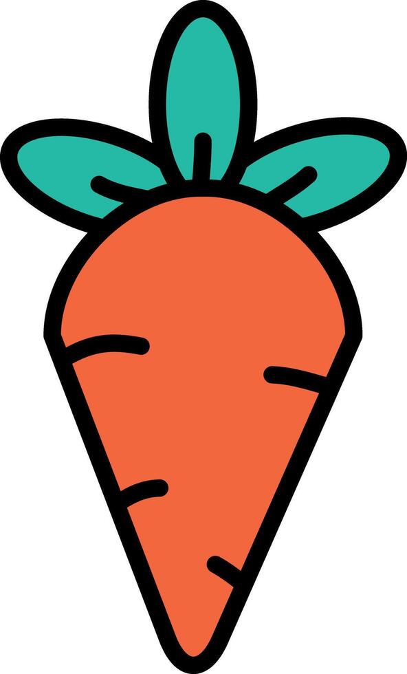 Simple icon of a carrot in flat colors vector
