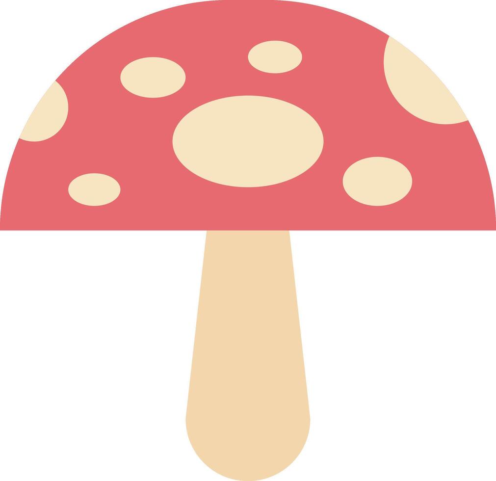 Flat colorful small mushroom icon vector