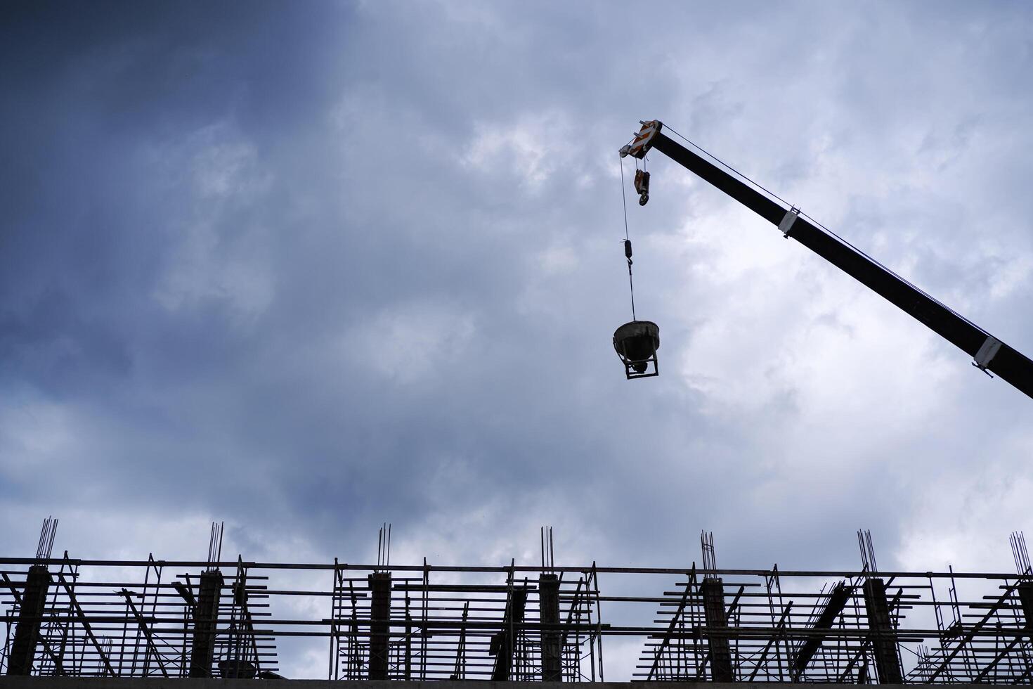 Construction site structure background And new multi-storey buildings Industrial background photo