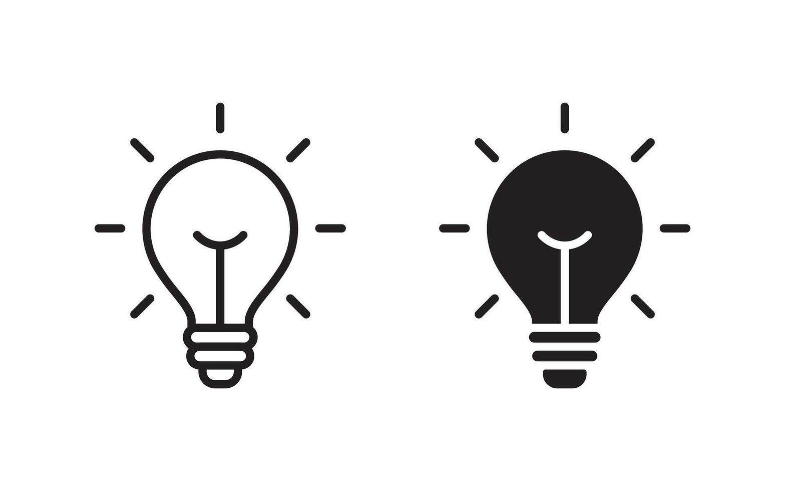 Lightbulb Icon Set. Bulb lamp icon, Lamp icons, Idea light bulb icon illustration vector