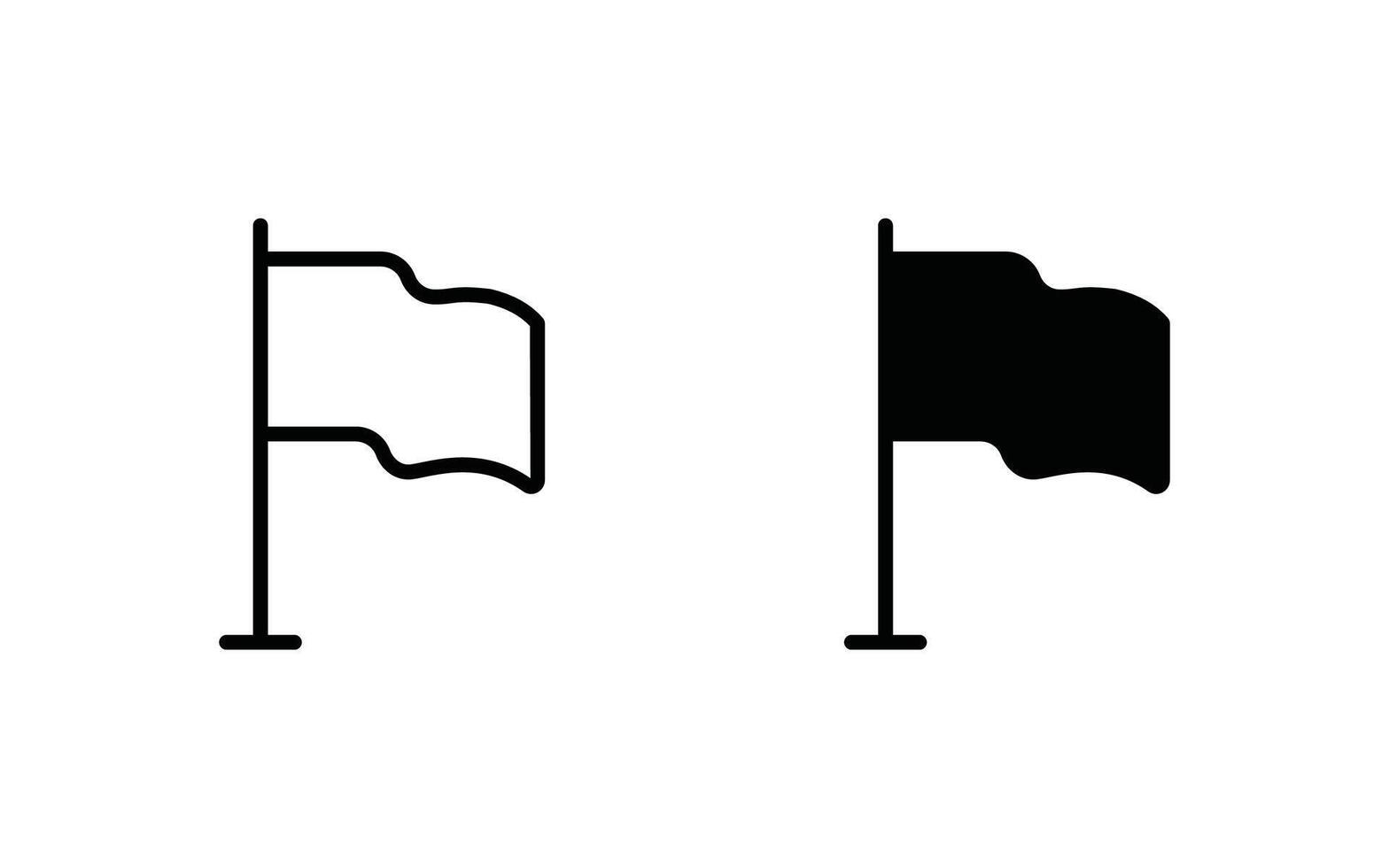 Set of flag line icon vector