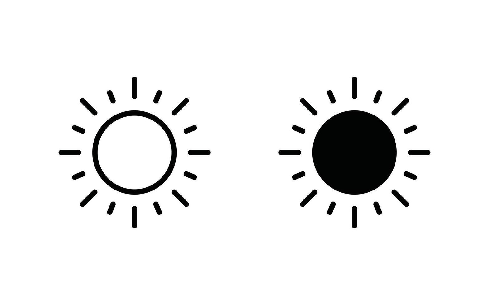 Sun icon set, Brightness icon vector