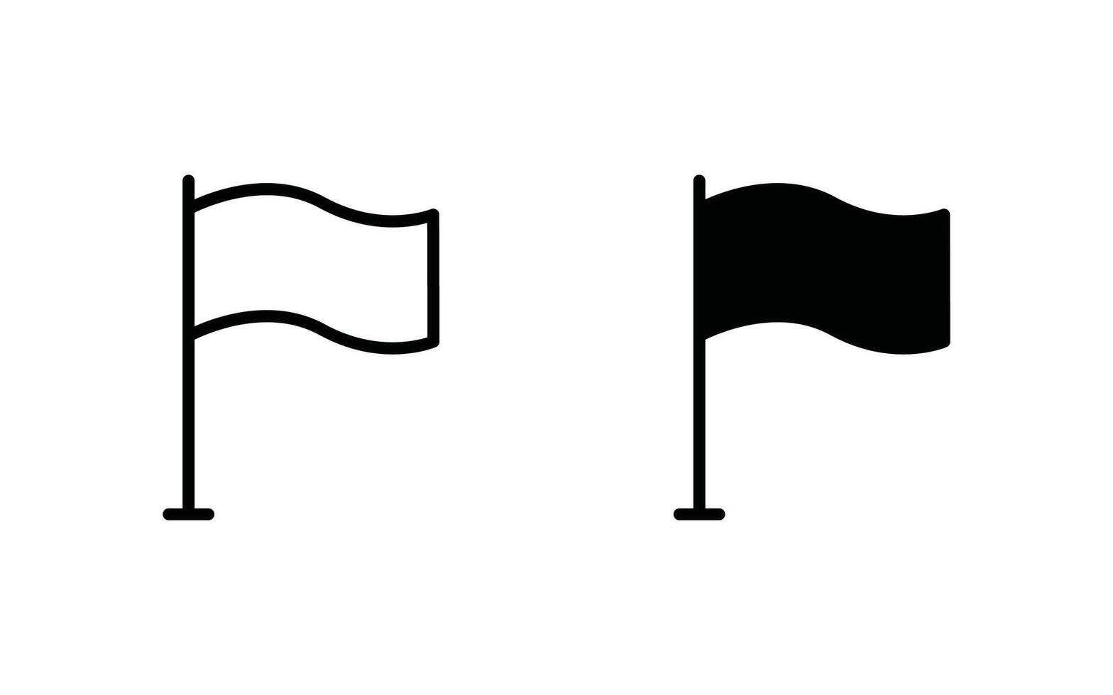 Set of flag line icon vector