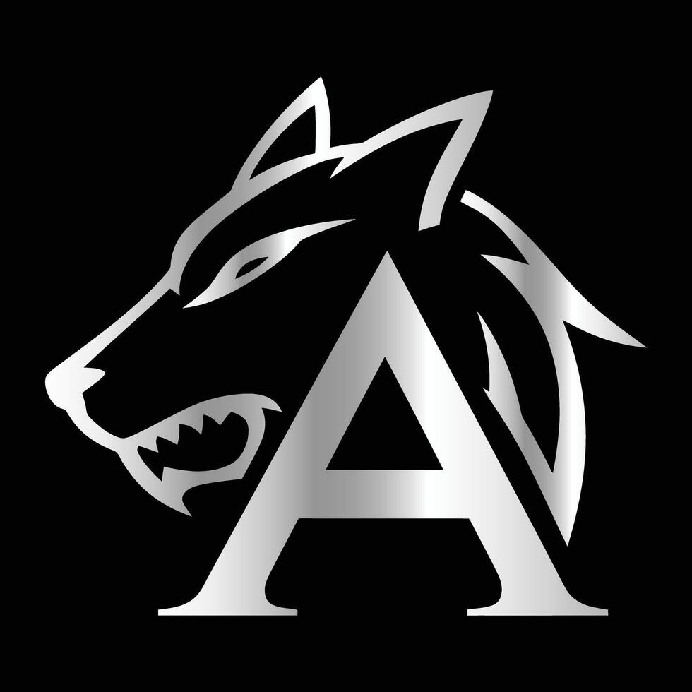 Fox head illustration. Letter Y Monogram design wolf face template. vector