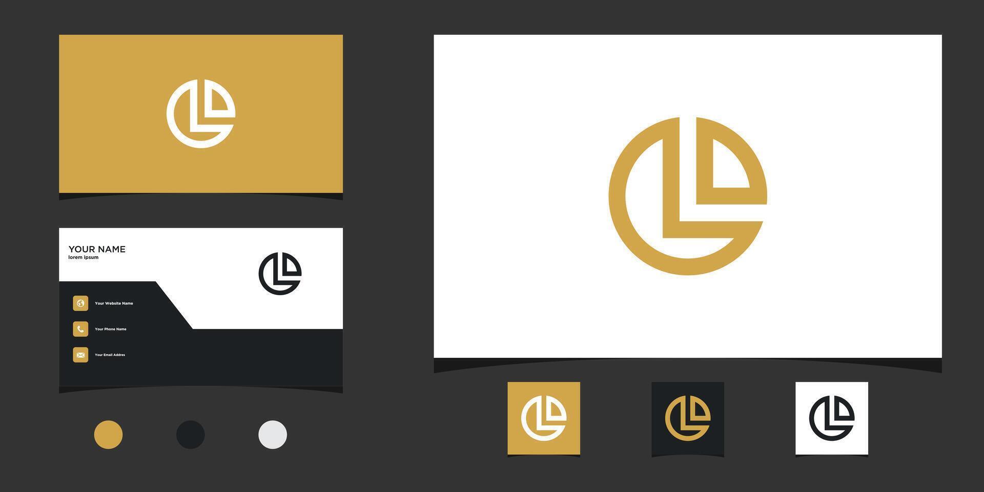 Letter L logo design with creative concept and business card. Premium vector
