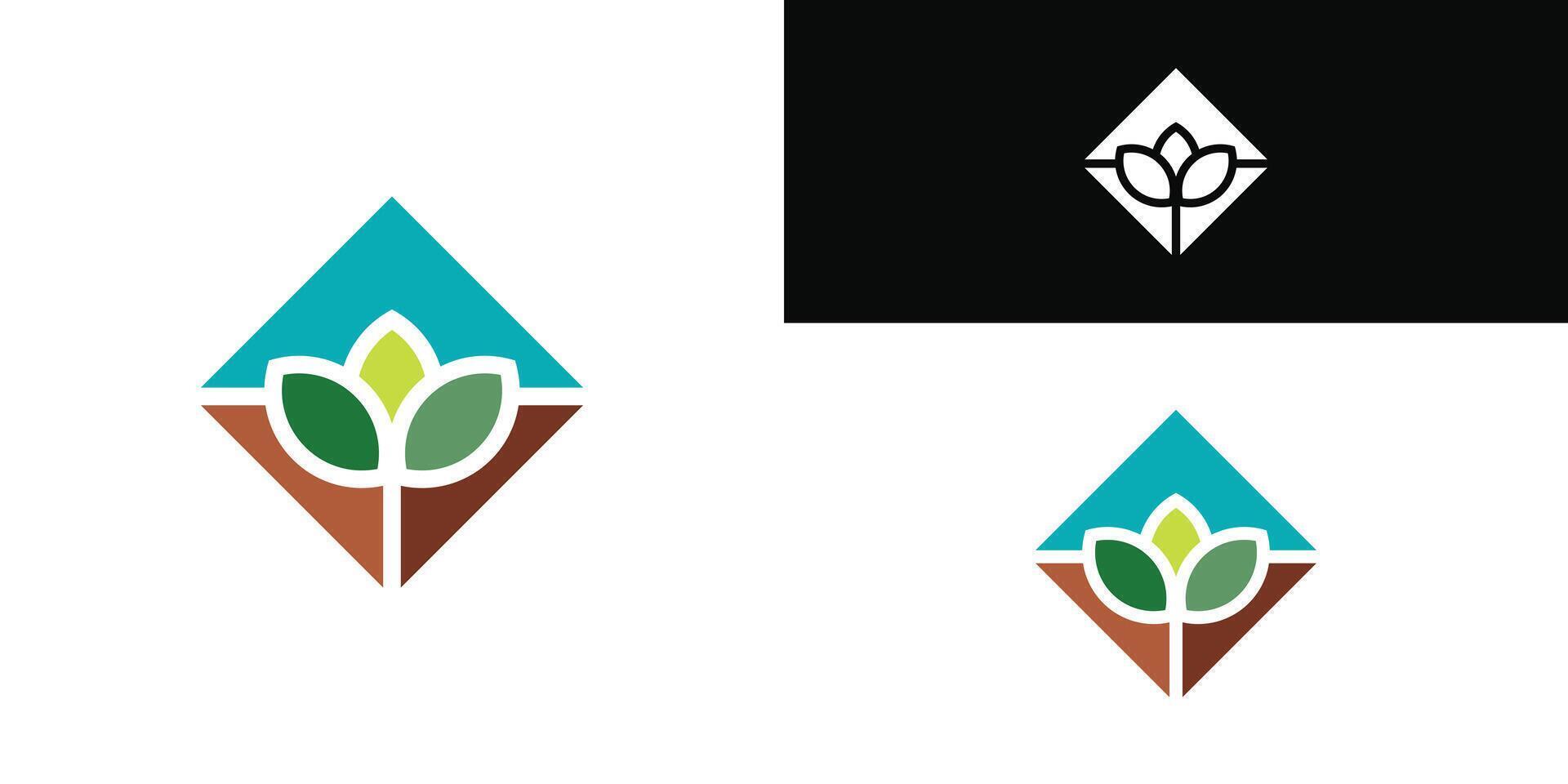 Creative nature logo design. Premium vector
