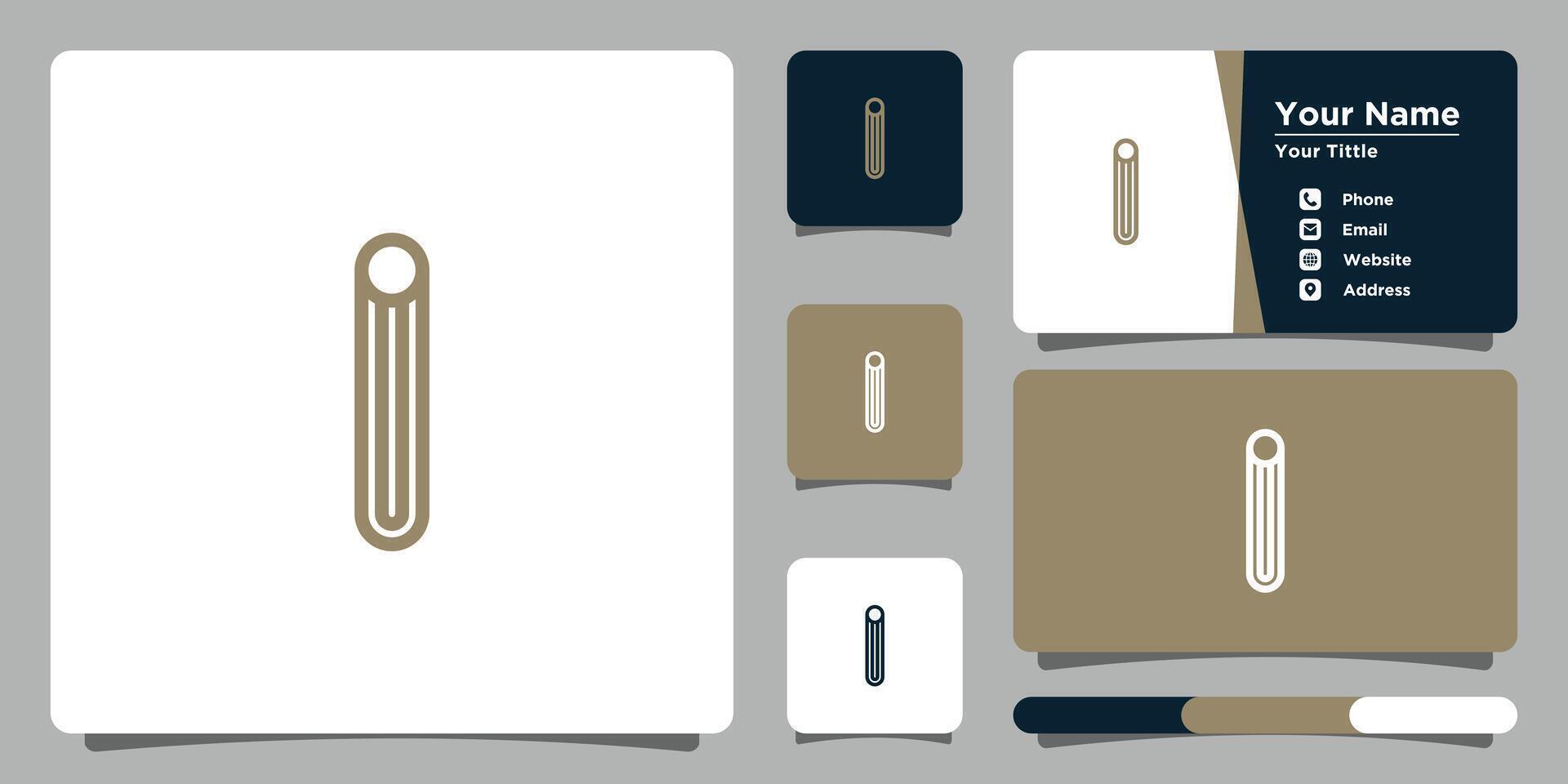 Letter I logo design with creative concept and business card. Premium vector