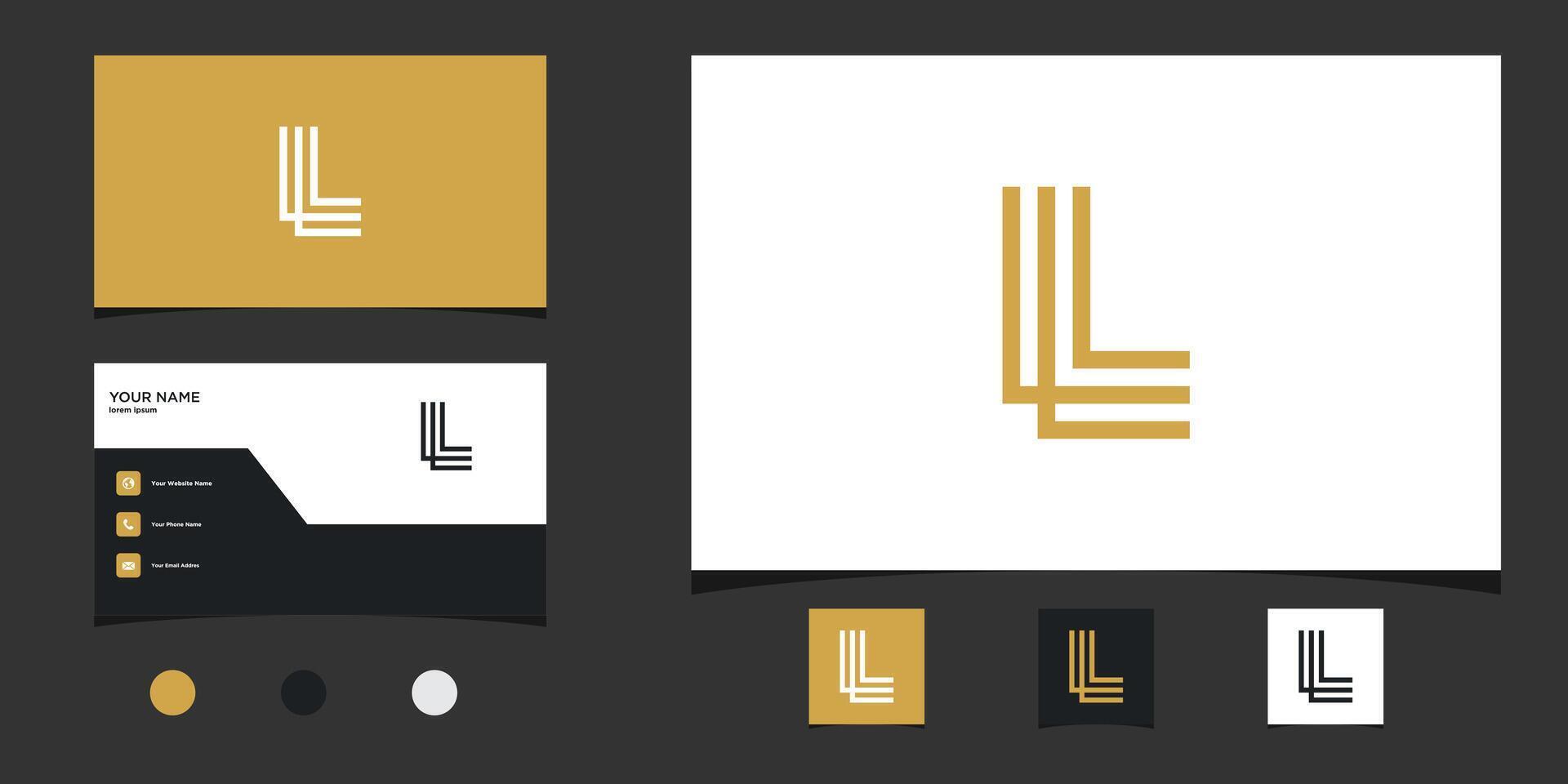 Letter L logo design with creative concept and business card. Premium vector