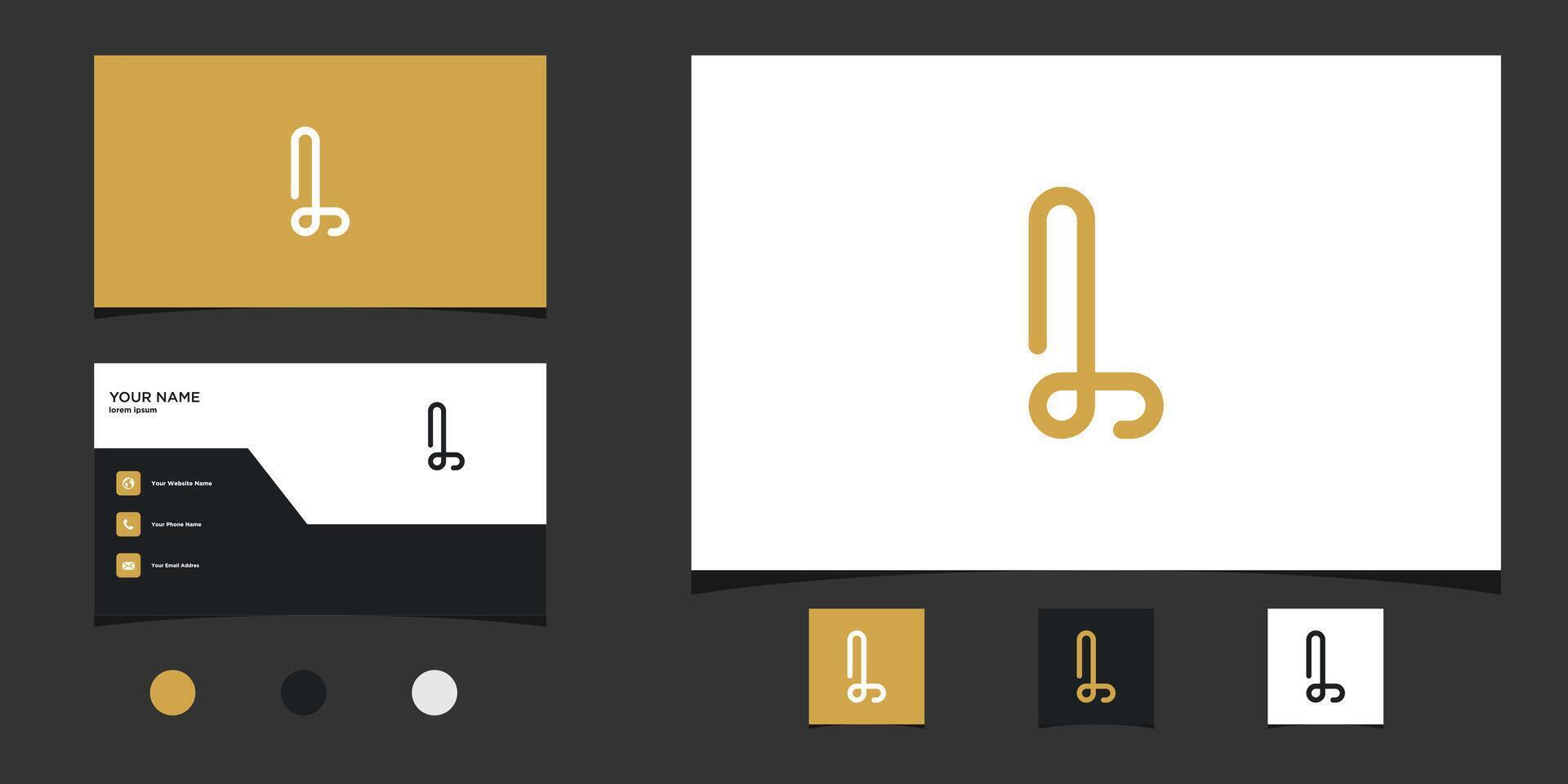 Letter L logo design with creative concept and business card. Premium vector