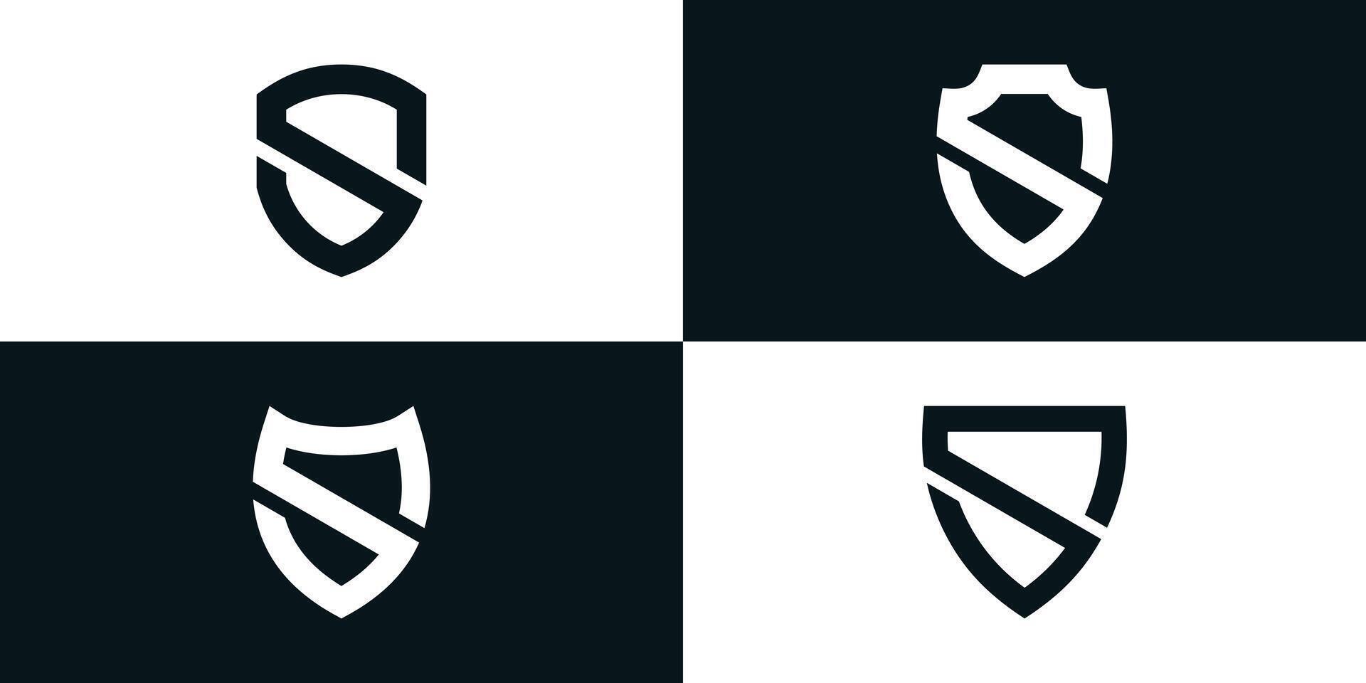 Letter s and shield logo collection. Premium vector
