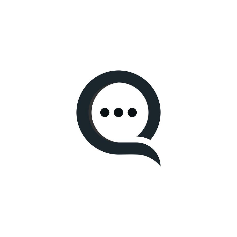 Combination of letter q and message logo design. Premium vector