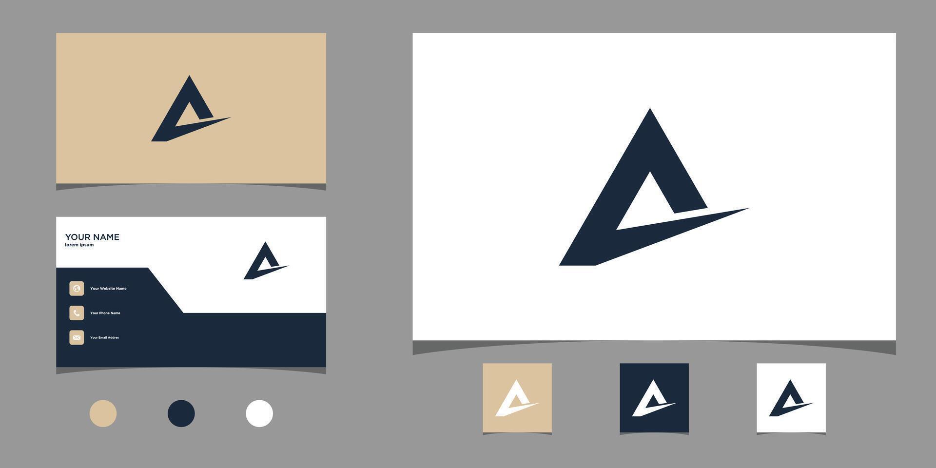 Letter a logo design with creative concept and business card. Premium vector