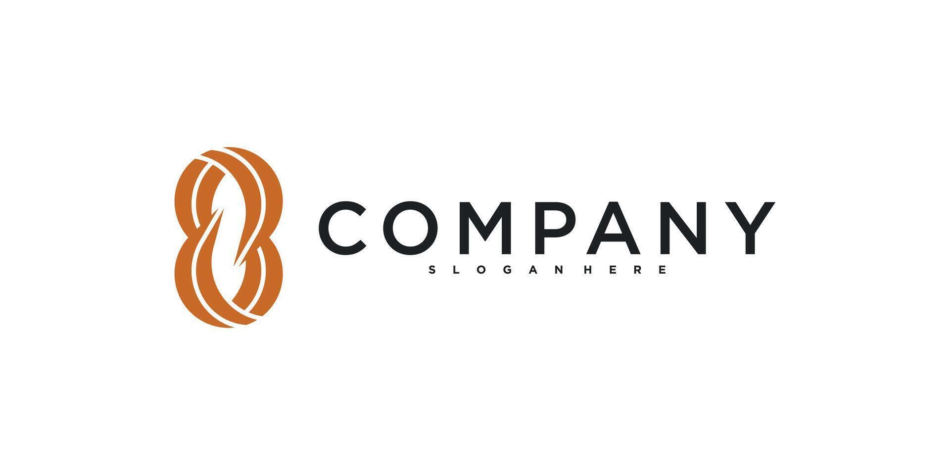 Abstrack number 8 logo design . Premium vector