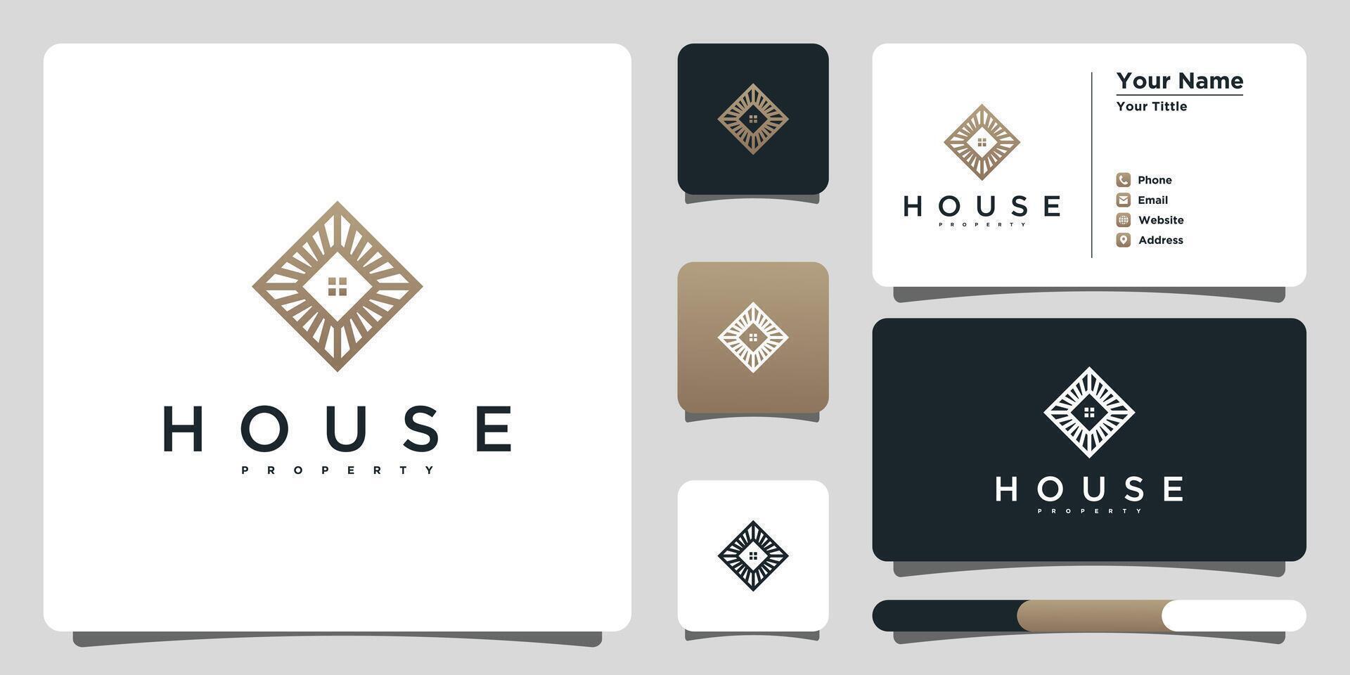 Modern concept house decoration logo design. Premium vector