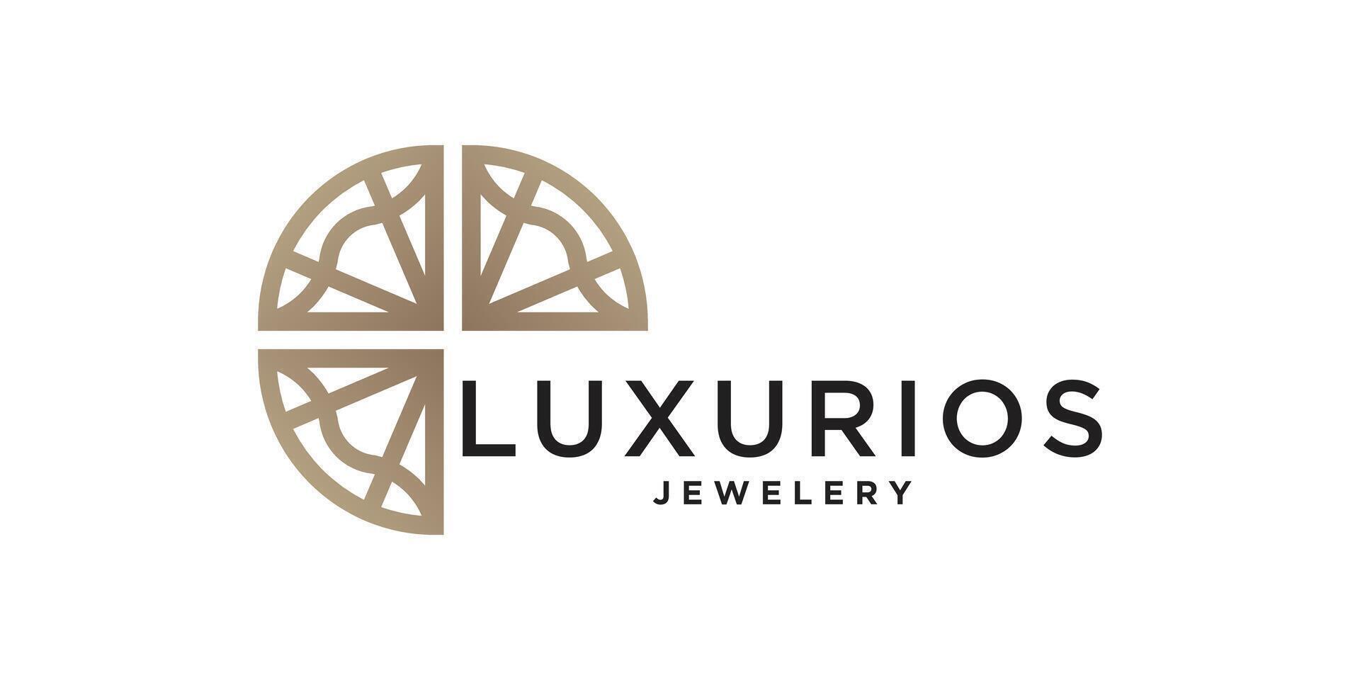 Luxury diamond logo design with a unique concept. Premium vector