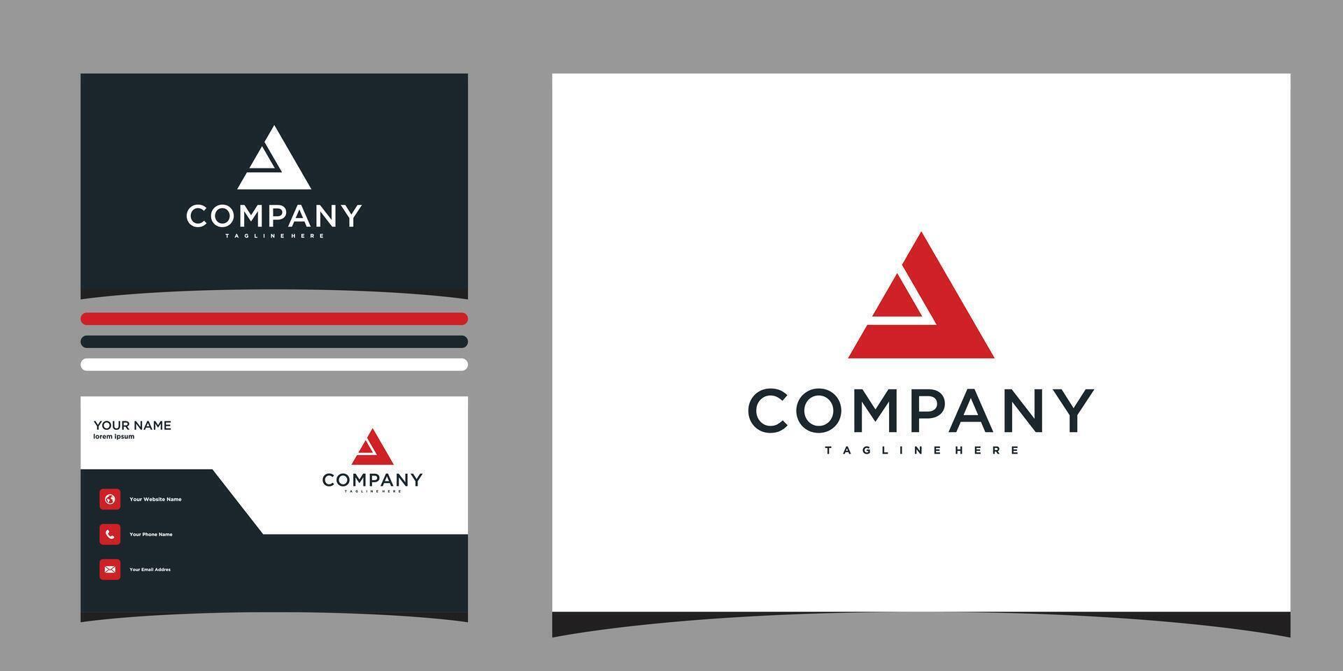 Letter a logo design with a triangle shape. Premium vector