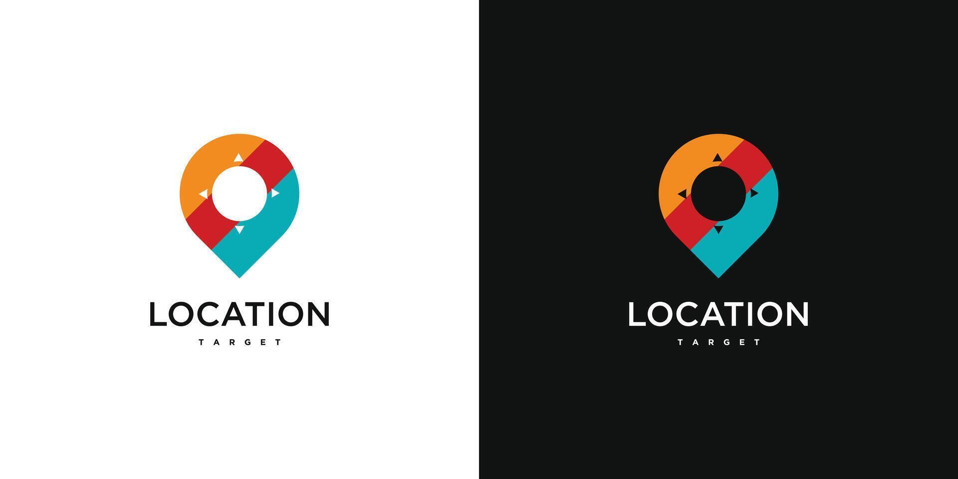 Logo design targeting a person's location or location. Premium vector