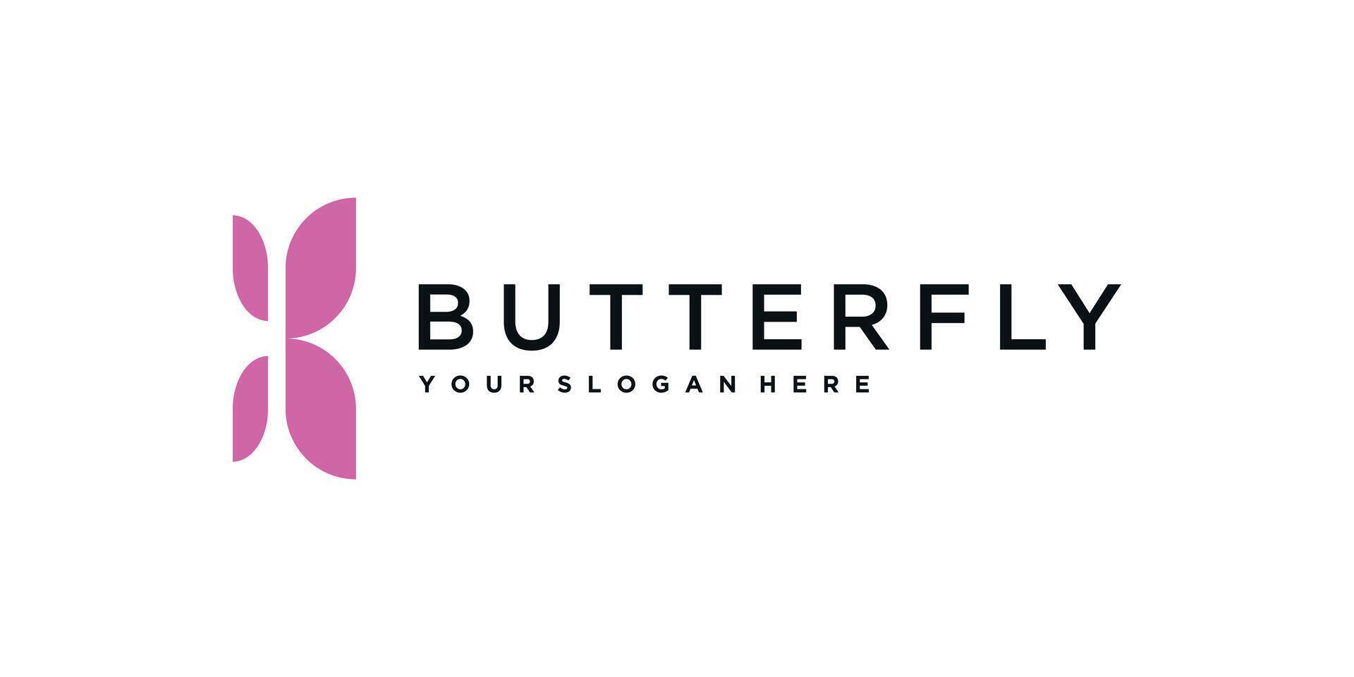Butterfly logo design in the shape of the letter b. Premium vector