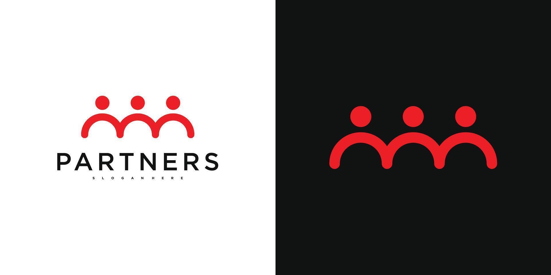 Team logo. Creative people icon. Community, partners, group or teamwork symbol. Premium vector