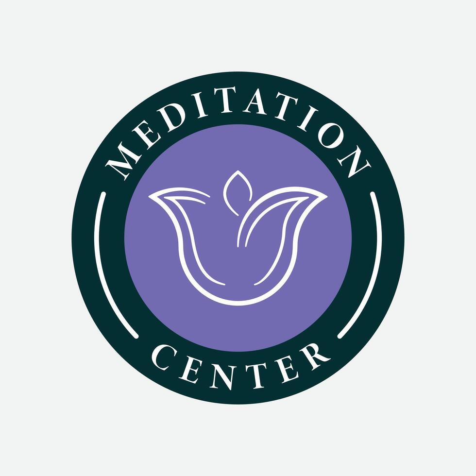 Meditation center logo with a blooming flower vector