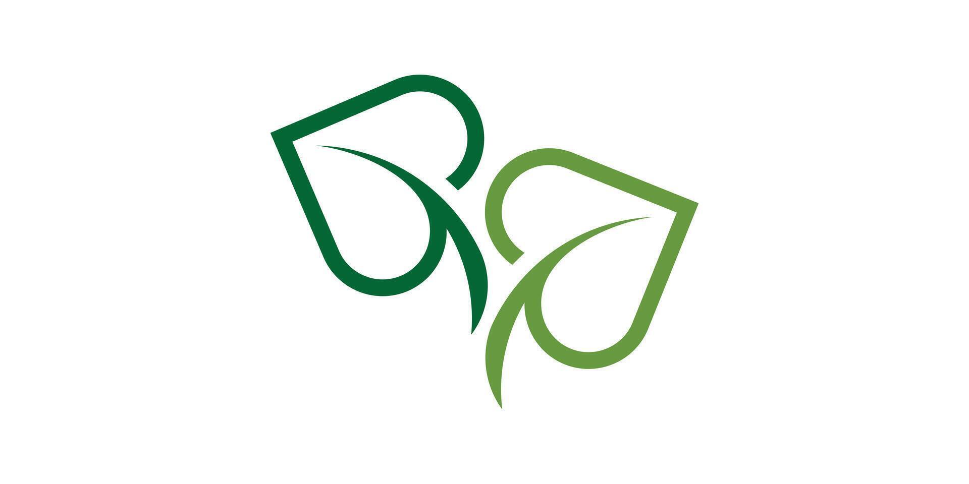 logo design nature love, heart, leaf, plant, organic, logo design template, symbol, icon, , creative, idea. vector