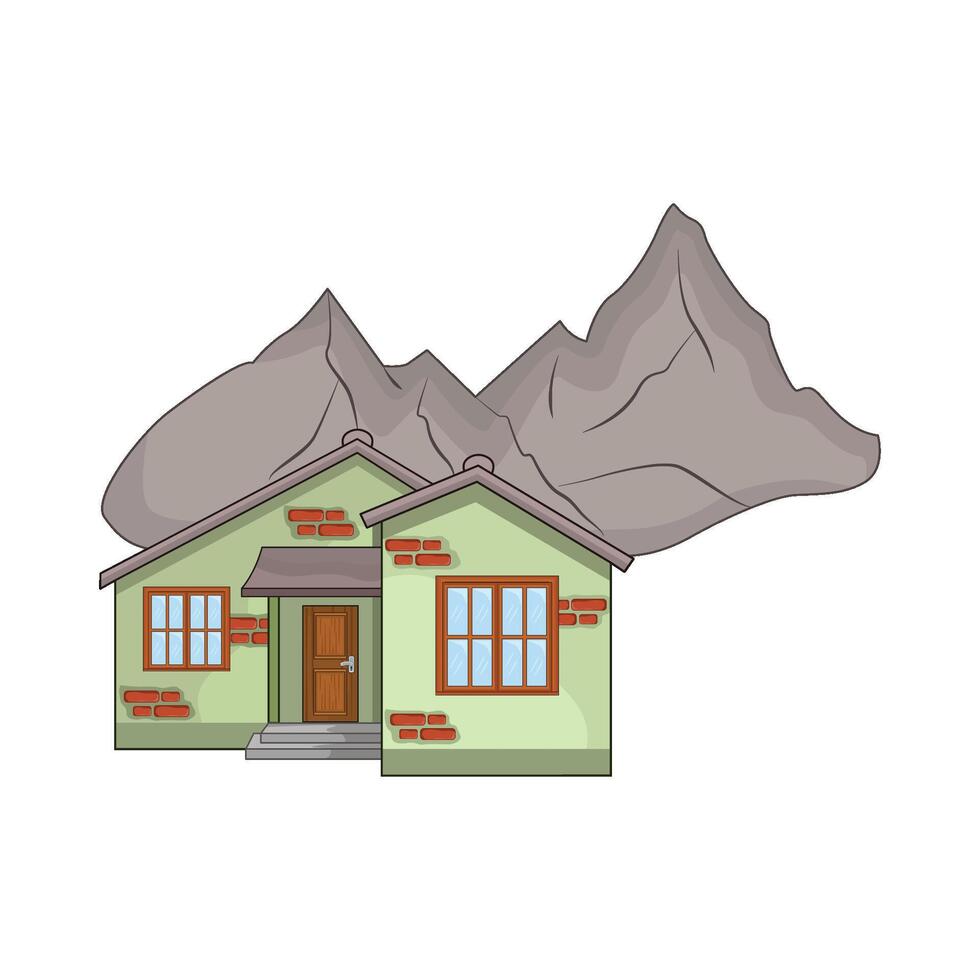illustration of mountain house vector