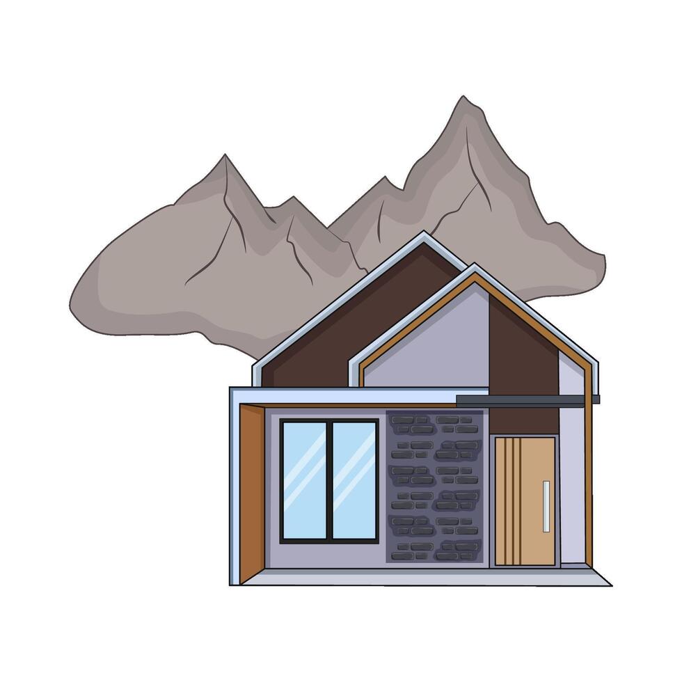 illustration of mountain house vector