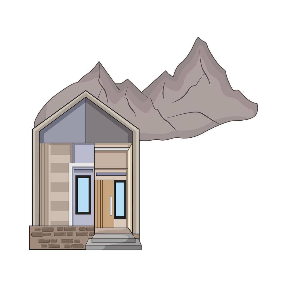 illustration of mountain house vector