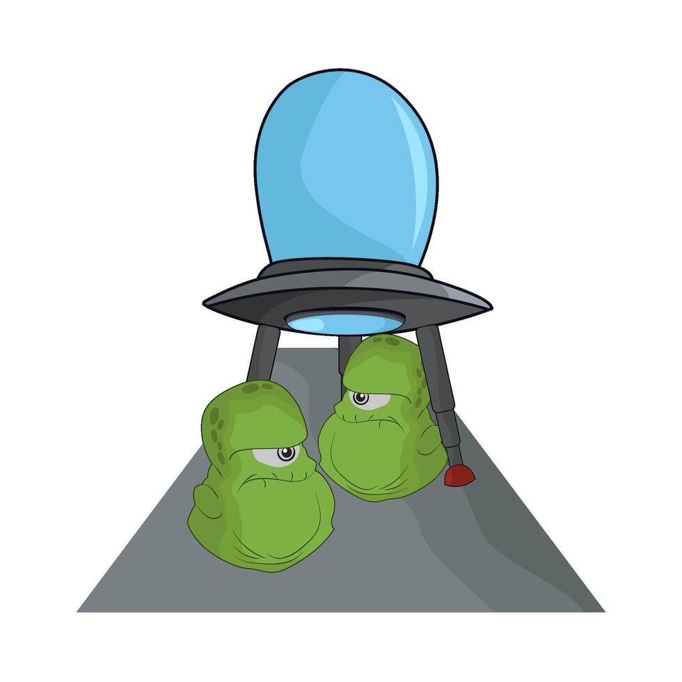 illustration of ufo with alien vector