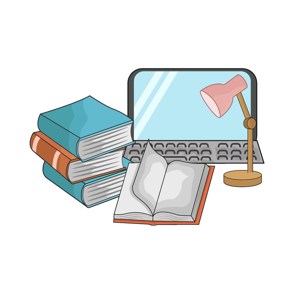 illustration of online study vector
