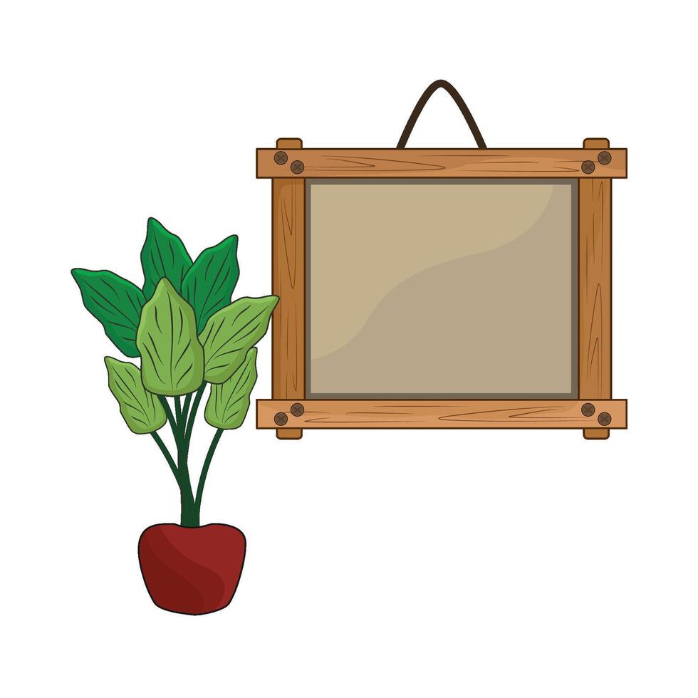 illustration of frame with vase vector