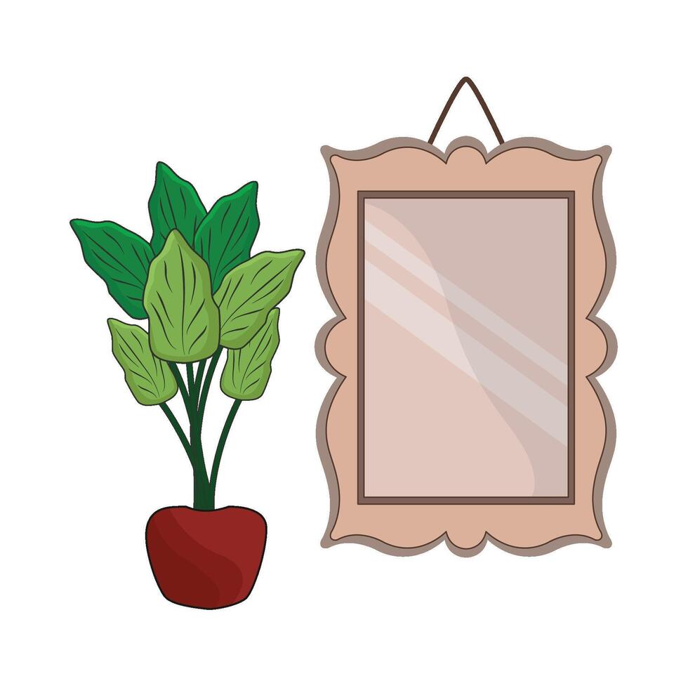 illustration of frame with vase vector