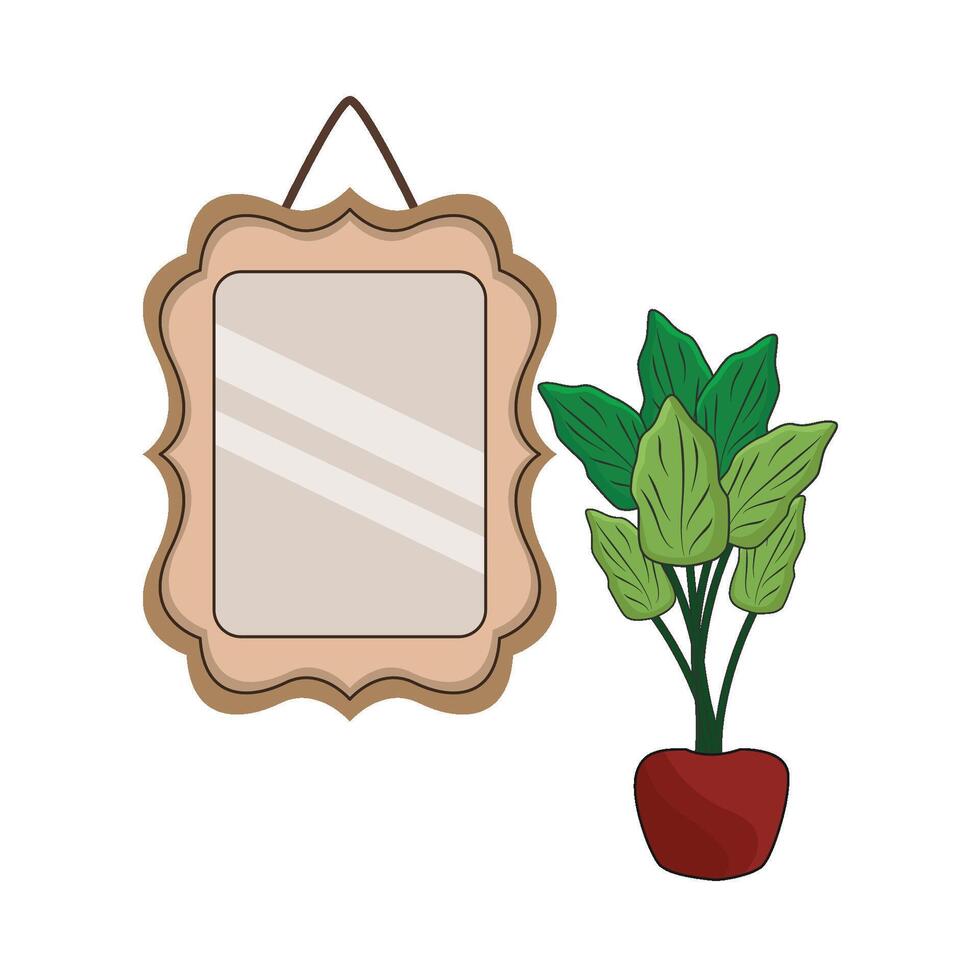 illustration of frame with vase vector