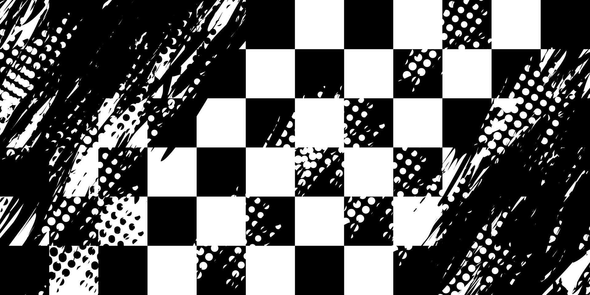 illustration of abstract racing background with checkerboard brush texture grunge halftone vector