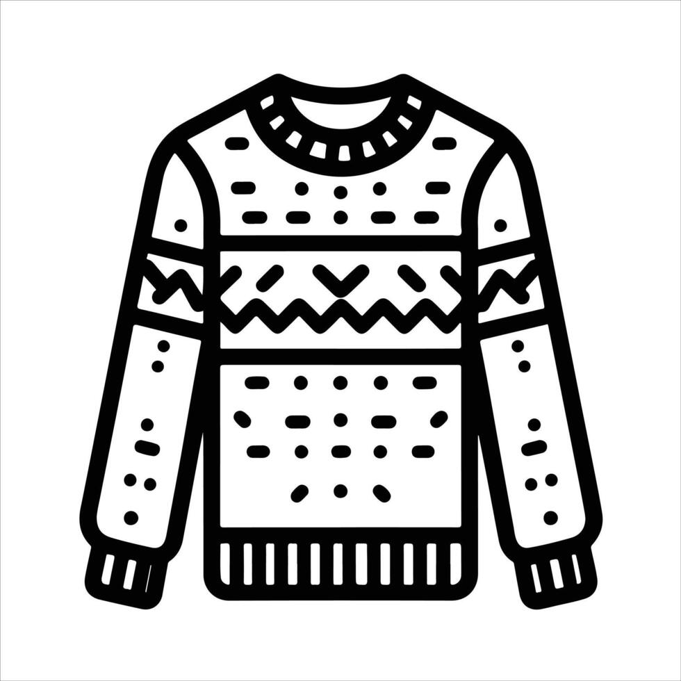 hand-drawn line illustration of sweater vector