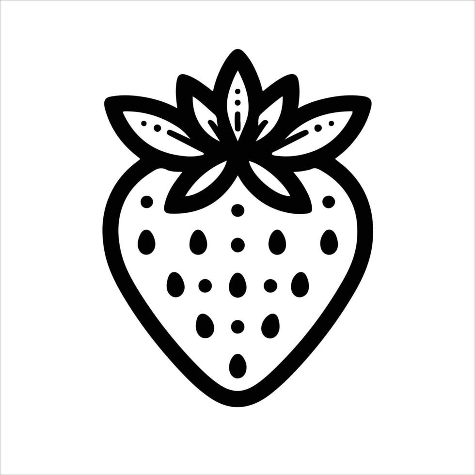 simple celan line art illustration of strawberry vector