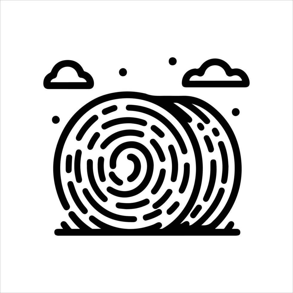 simple celan line art illustration of hayroll vector