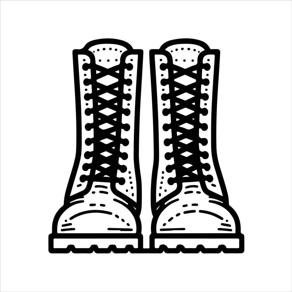 hand-drawn line illustration of boots vector